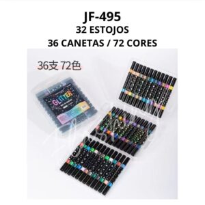 JF-495 36 CANETINHAS 72 CORES (com glitter)