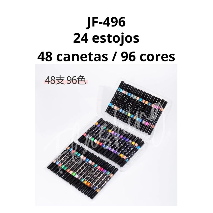 JF-496 48 CANETINHAS 96 CORES (com glitter)