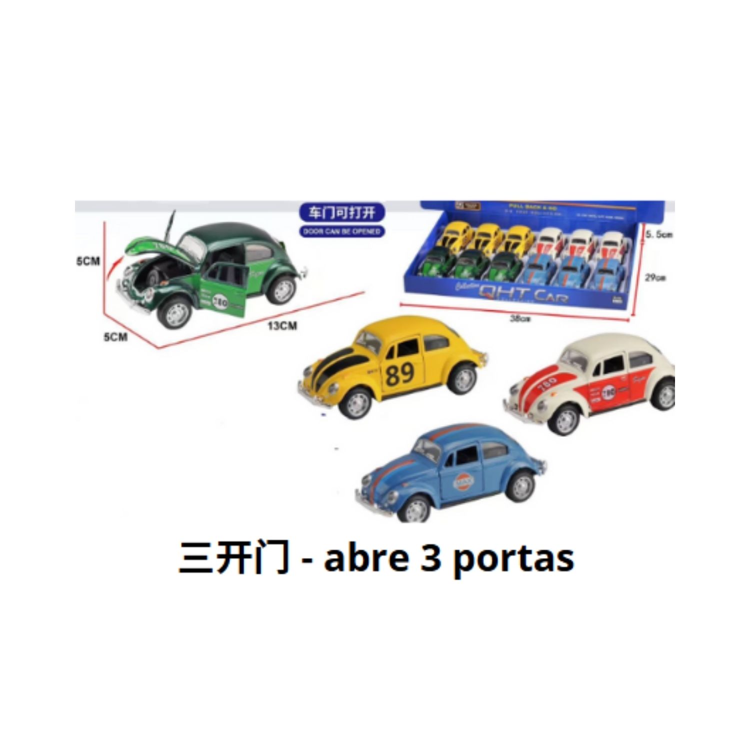 JF-204 CARRINHO FUSCA DE FERRO (Caixa com 288 peças)