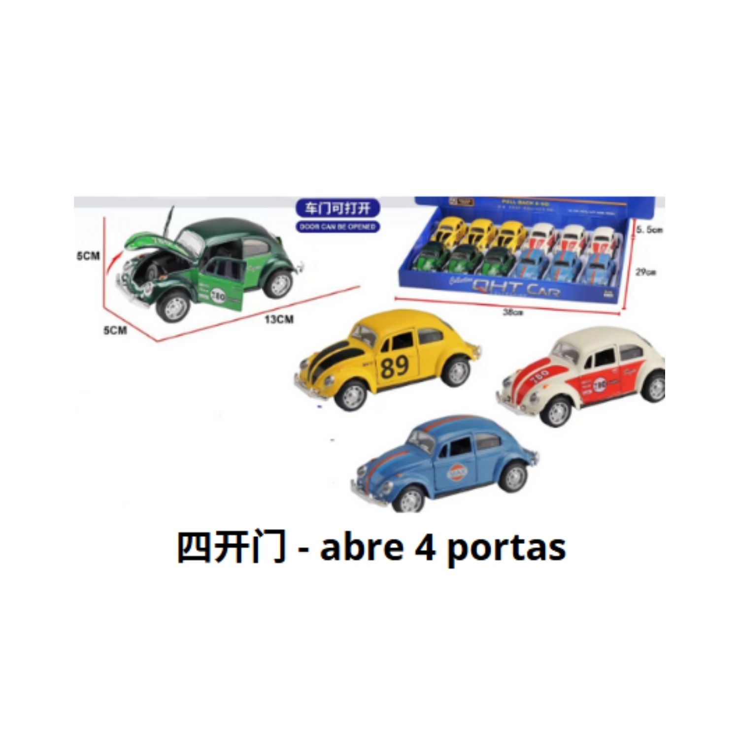 JF-204A CARRINHO DE FUSCA DE FERRO (Caixa com 288 peças)