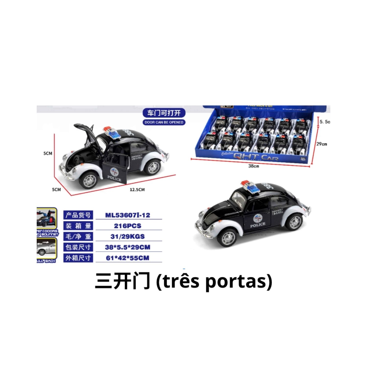 JF-205 CARRINHO DE FUSCA (Caixa com 288 peças)