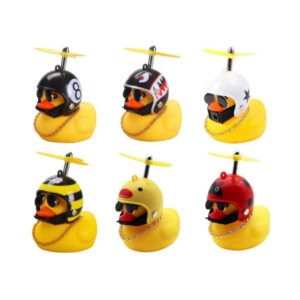 JF-227 Pato de Borracha Divertido com Capacete e Hélice – Decoração para Carro, Moto e Bike (Caixa com 504 peças)